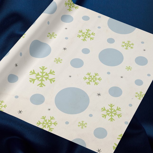 Papel De Presente Padrão de Natal Azul e Verde Moderno (Criador carregado)