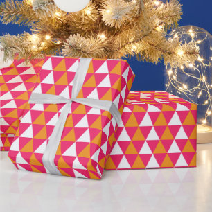 Papel De Presente Padrão de Natal branco rosa