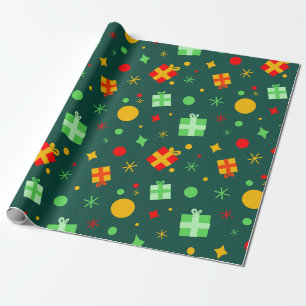 Papel De Presente Padrão de Natal Colorido Divertido