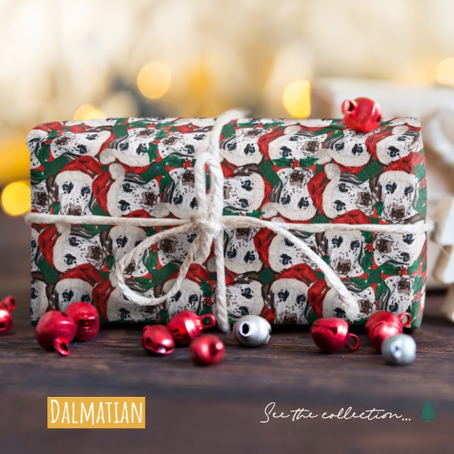 Papel De Presente Padrão de Natal Dalmaciano engraçado (Criador carregado)