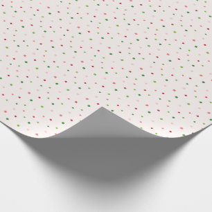 Papel De Presente Padrão de Natal das Bolinhas Vermelhas, Rosa e Ver