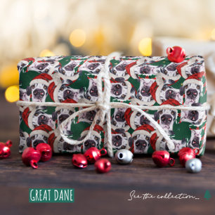 Papel De Presente Padrão de Natal de Grande Danés Engraçado