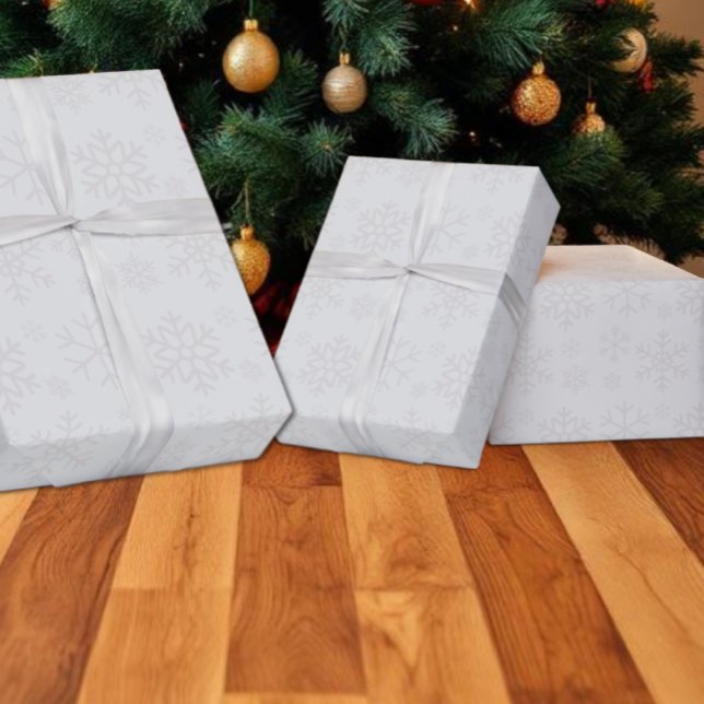 Papel De Presente Padrão de Natal de Inverno Floco de Neve (Criador carregado)