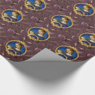 Papel De Presente Padrão de Natal de Jesus e Mãe Maria