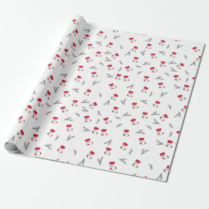 Papel De Presente Padrão de Natal de Meias de Presente Galhos de Abe