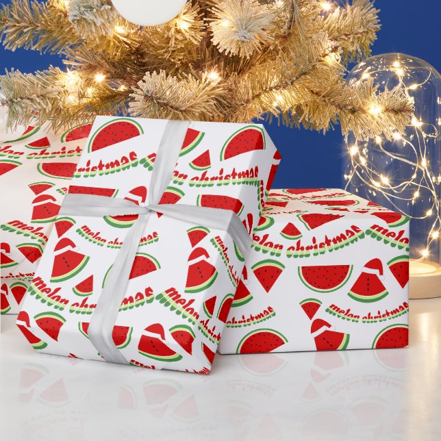Papel De Presente Padrão de Natal de Melão (Feriados)