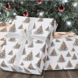 Papel De Presente Padrão de Natal de Praia