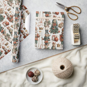 Papel De Presente Padrão de Natal de Ratos Soldadinhos de Brinquedo