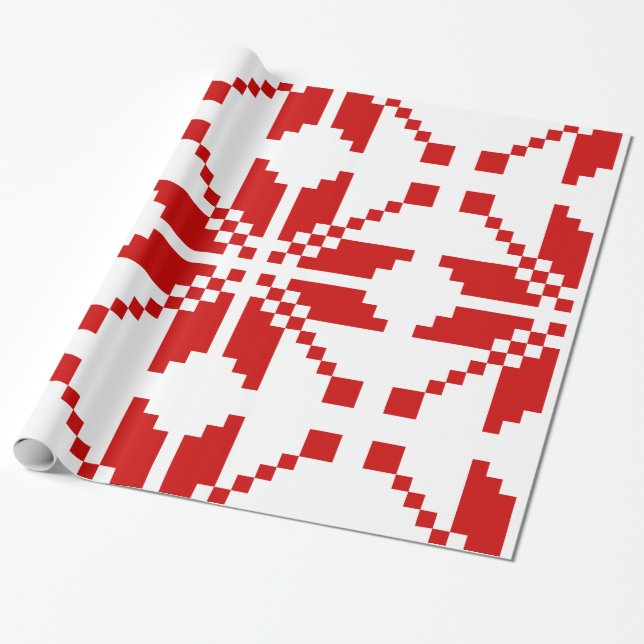 Papel De Presente Padrão de Natal do Floco de Neve do Xmas (Desenrolado)