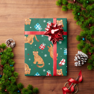 Papel De Presente Padrão de Natal do Menino Bonito