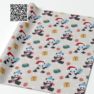 Papel De Presente Padrão de Natal do Panda