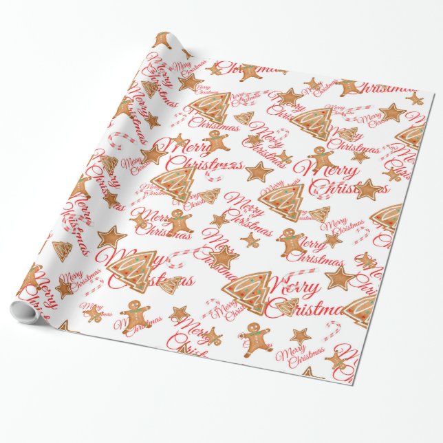 Papel De Presente Padrão de Natal do pão-de-açúcar (Desenrolado)