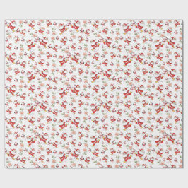 Papel De Presente Padrão de Natal do Papai Noel Flamingo Tropical
