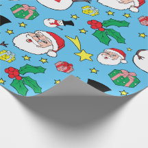 Padrão de Natal do Star Santa Claus Snowman Azul