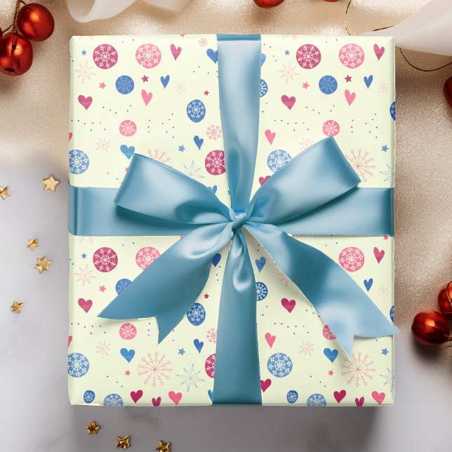 Papel De Presente Padrão de Natal dos Flocos de Neve do inverno (Criador carregado)