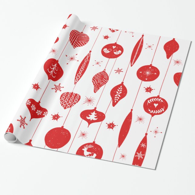 Papel De Presente Padrão de Natal escandinavo (Desenrolado)