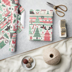 Papel De Presente Padrão de Natal escandinavo