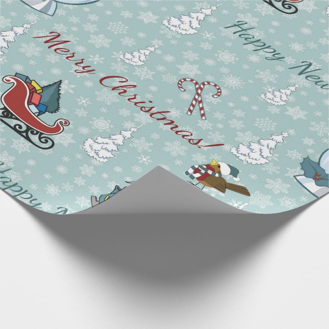 Papel De Presente Padrão de natal feliz (Ponta)