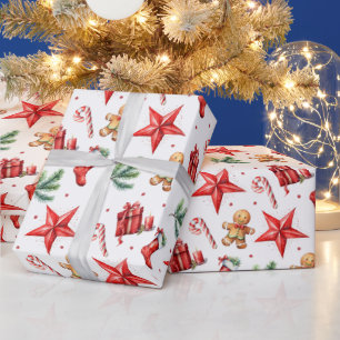 Papel De Presente Padrão de Natal Feriado