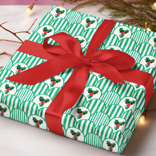 Papel De Presente Padrão de Natal Geométrico de Aquarela Retro com A