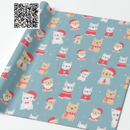 Papel De Presente Padrão de Natal para Bulldog Francês