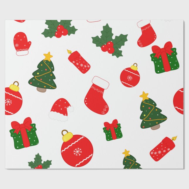 Papel De Presente Padrão de Natal para Lembrança (Aberto)