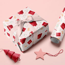 Papel De Presente Padrão de Natal para o polo norte bonito