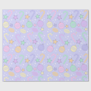 Papel De Presente Padrão de Natal Pastel