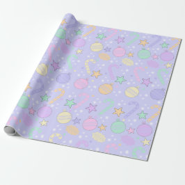 Papel De Presente Padrão de Natal Pastel