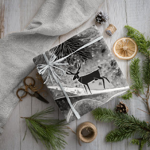 Papel De Presente Padrão de Natal Preto#13 ID1009