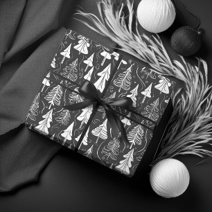 Papel De Presente Padrão de Natal Preto #6 ID1009