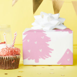 Papel De Presente Padrão de Natal Rosa para Crianças Adultas