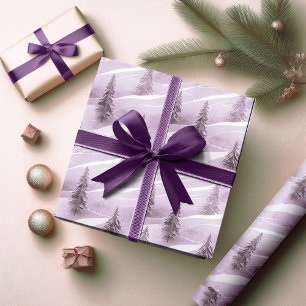 Papel De Presente Padrão de Natal Roxo#10 ID1009