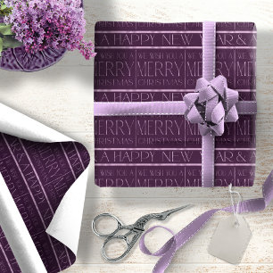 Papel De Presente Padrão de Natal Roxo#34 ID1009