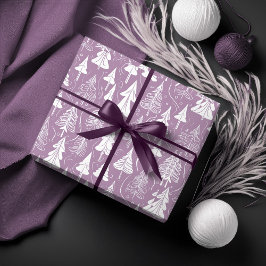 Papel De Presente Padrão de Natal Roxo nº 6 ID1009