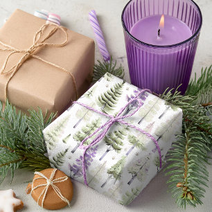 Papel De Presente Padrão de Natal Roxo Verde #26 ID1009