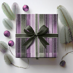Papel De Presente Padrão de Natal Roxo Verde#27 ID1009