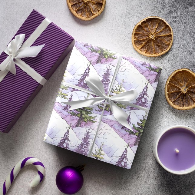 Papel De Presente Padrão de Natal Roxo Verde #4 ID1009 (Criador carregado)