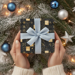 Papel De Presente Padrão de Natal Rustic Leather and Denim