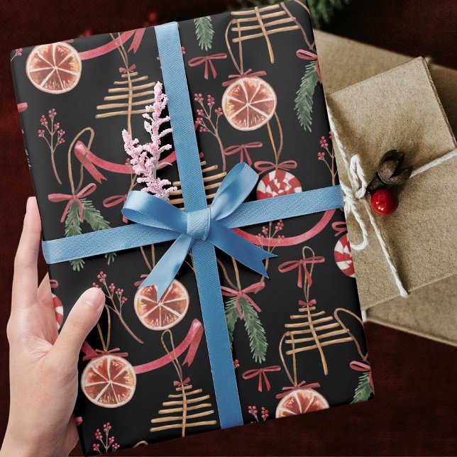 Papel De Presente Padrão de Natal Rustic Modern Abstrato Winter (Criador carregado)