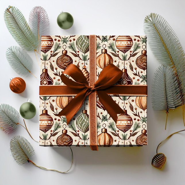 Papel De Presente Padrão de Natal Tons da Terra #12 ID1009 (Criador carregado)