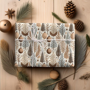 Papel De Presente Padrão de Natal Tons da Terra #25 ID1009