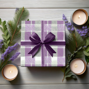 Papel De Presente Padrão de Natal Verde Roxo nº 7 ID1009