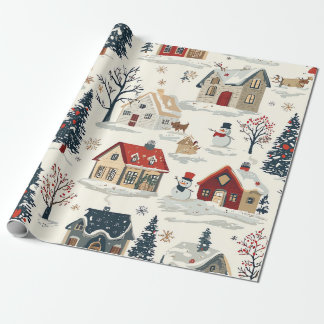 Papel De Presente Padrão de Natal Vintage Woodland (11)