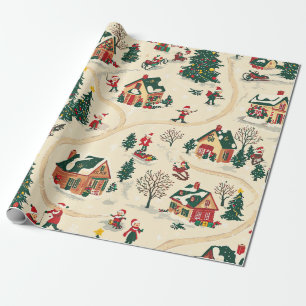 Papel De Presente Padrão de Natal Vintage Woodland (18)