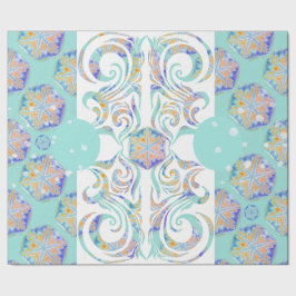 Papel De Presente Padrão de nevasca Elegante Azul