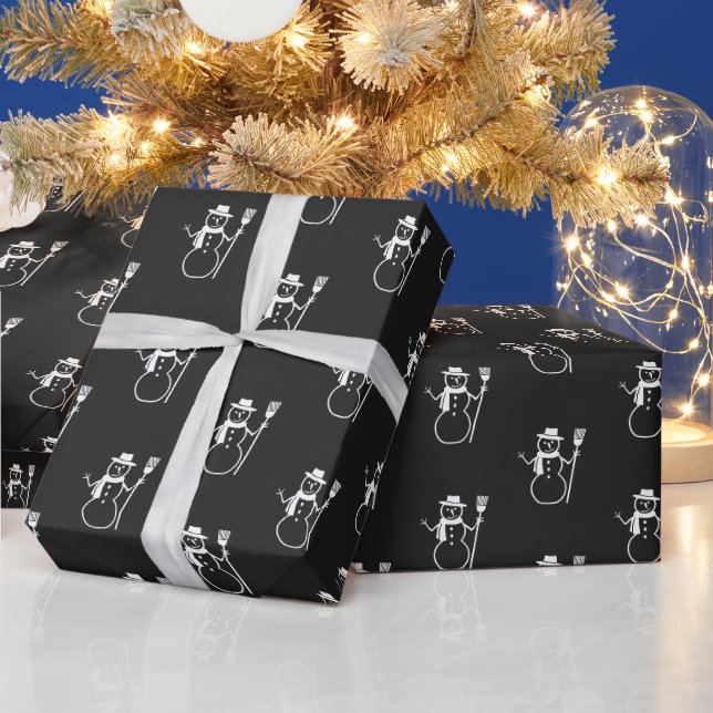 Papel De Presente Padrão de Neve Branca e Retro Bonito (Feriados)