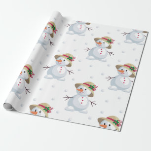 Papel De Presente Padrão de Neve Cute
