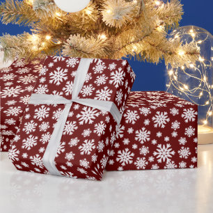 Papel De Presente Padrão de neve festiva de Natal com gelo