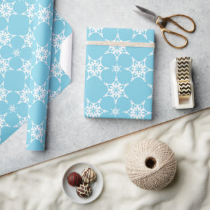 Papel De Presente PADRÃO DE NEVE PADRÃO Festivo, moderno, azul